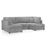 Carnaby Grey Boucle Fabric U Shape Corner Sofa
