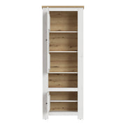 Celesto 2 Door Cabinet in White and Oak 