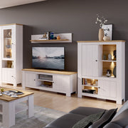 Celesto 2 Door Cabinet in White and Oak 