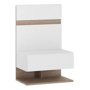 Chelsea Bedside extension for bed in White with Oak Trim 