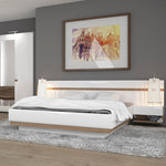 Chelsea Bedside extension for bed in White with Oak Trim 