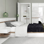 Chelsea Bedside extension for bed in White with Oak Trim 