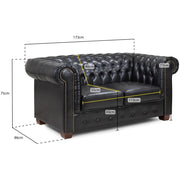 Chesterfield Antique Brown 2 Seater Sofa