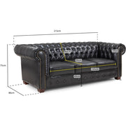 Chesterfield Antique Brown 3 Seater Sofa