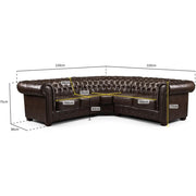 Chesterfield Antique Brown Large Corner Sofa