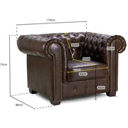 Chesterfield Oxblood Red Leather Armchair