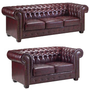 Chesterfield Oxblood Red 3+2 Seater Sofa Set
