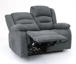 Chicago Electric Fabric Recliner Sofa - Graphite 2 Seater - 136 CM 