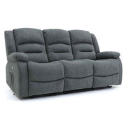 Chicago Electric Fabric Recliner Sofa - Graphite 3 Seater - 192 CM 