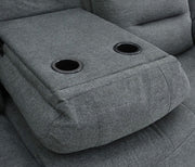 Chicago Electric Fabric Recliner Sofa - Graphite 3 Seater - 192 CM 