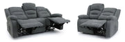 Chicago Electric Fabric Recliner Sofa - Grey 3+2 Set 
