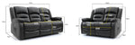 Chicago Electric Leather Recliner Sofa - Grey 3+2 Set 