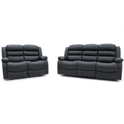 Chicago Manual Recliner Sofa - Black 3+2 Set 