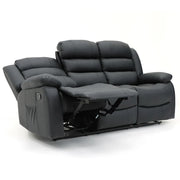 Chicago Manual Recliner Sofa - Black 3 Seater 