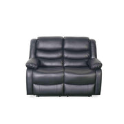 Conrad Black Leather 2 Seater Manual Recliner Sofa