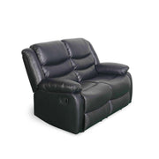 Conrad Black Leather 2 Seater Manual Recliner Sofa