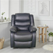 Conrad Black Leather 3+1+1 Seater Manual Recliner Sofa Set