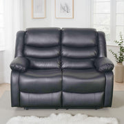 Conrad Black Leather 3+2 Seater Manual Recliner Sofa Set
