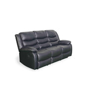 Conrad Black Leather 3 Seater Manual Recliner Sofa