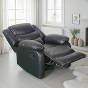 Conrad Black Leather Manual Recliner Armchair