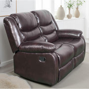 Conrad Brown Leather 2 Seater Manual Recliner Sofa