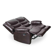Conrad Brown Leather 2 Seater Manual Recliner Sofa