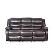 Conrad Brown Leather 3 Seater Manual Recliner Sofa