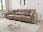 Conway Leather Electric 3 Seater Sofa Bed - Coffee