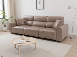 Conway Leather Electric 3 Seater Sofa Bed - Coffee