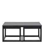 Cornus Square Coffee Table Set in Matt Black Set of 3 