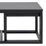 Cornus Square Coffee Table Set in Matt Black Set of 3 