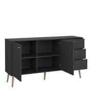 Cumbria Sideboard 2 Doors + 3 Drawers Dark Grey 