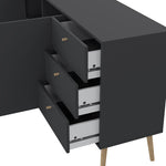 Cumbria Sideboard 2 Doors + 3 Drawers Dark Grey 