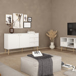 Cumbria Sideboard 2 Doors + 3 Drawers White 