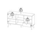 Cumbria Sideboard 2 Doors + 3 Drawers White 
