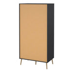 Cumbria Wardrobe with 2 Doors + 2 Drawers Dark Grey 
