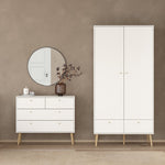 Cumbria Wardrobe with 2 Doors + 2 Drawers White 