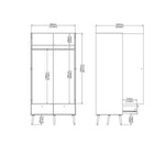 Cumbria Wardrobe with 2 Doors + 2 Drawers White 