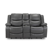 Gray leather reclining sofa 