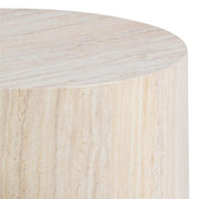 Dice Round Coffee Table Set in Light Travertine Effect 