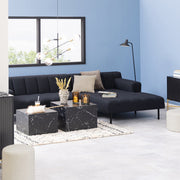 Dice Square Coffee Table Set in Black Marble Effect 