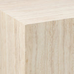 Dice Square Coffee Table Set in Light Travertine Effect 