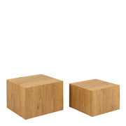 Dice Square Coffee Table Set in Oak Effect 