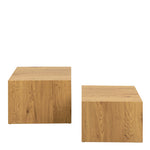 Dice Square Coffee Table Set in Oak Effect 