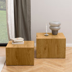 Dice Square Coffee Table Set in Oak Effect 