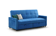 Elegance Sofabed - Plush Blue 3 Seater 