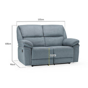 Elio Grey Fabric 2 Seater Manual Recliner Sofa
