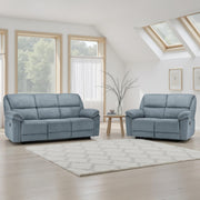 Elio Grey Fabric 3+2 Seater Manual Recliner Sofa Set