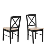 Elvira Dining Chair in Black and Oak Set of 2 