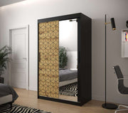 Farah 120cm Sliding Door Wardrobe Black 